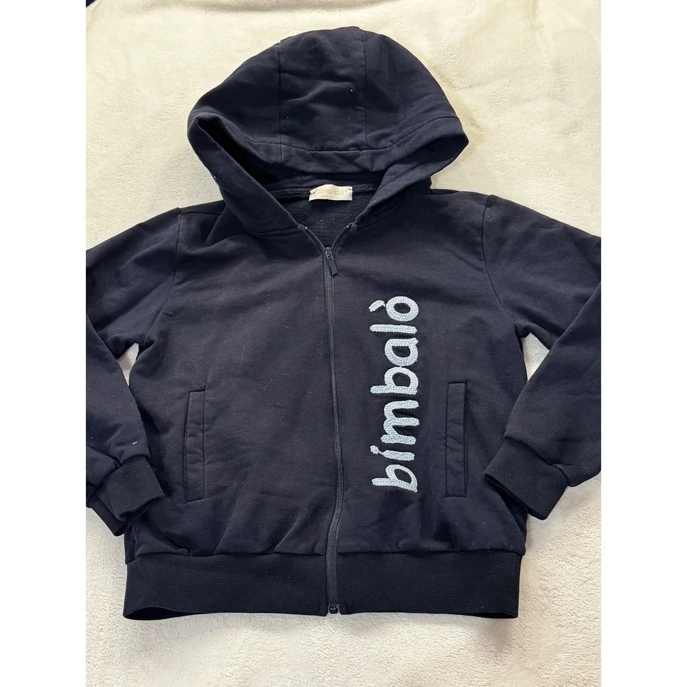 Bimbaló Boys Navy Blue Logo Zip Hoodie and Joggers Tracksuit Set